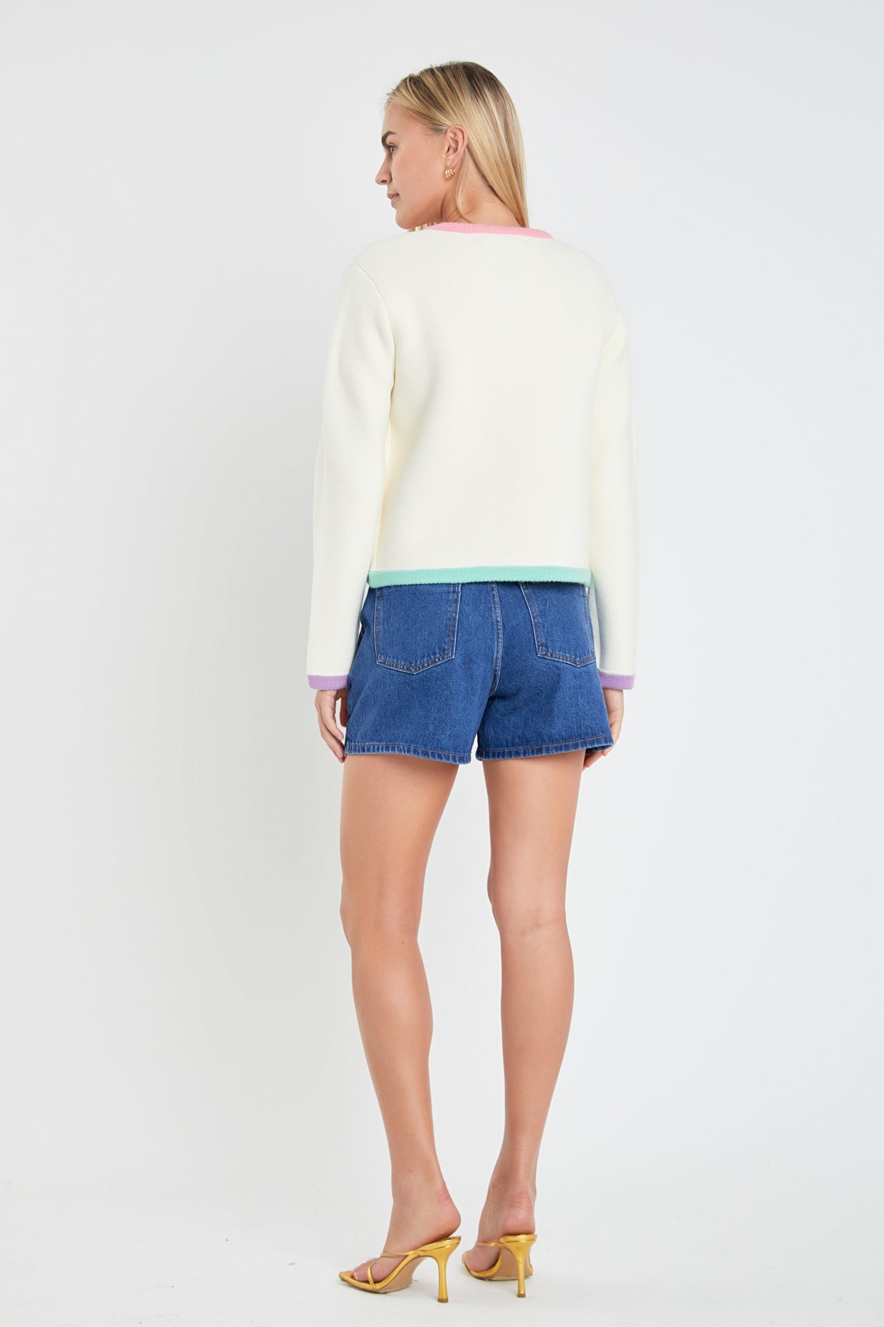 ENGLISH FACTORY - Color Block Sweater Cardigan - SWEATERS & KNITS available at Objectrare