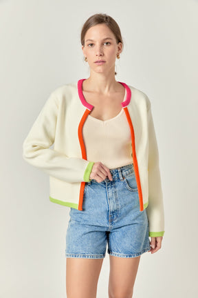 Color Block Sweater Cardigan
