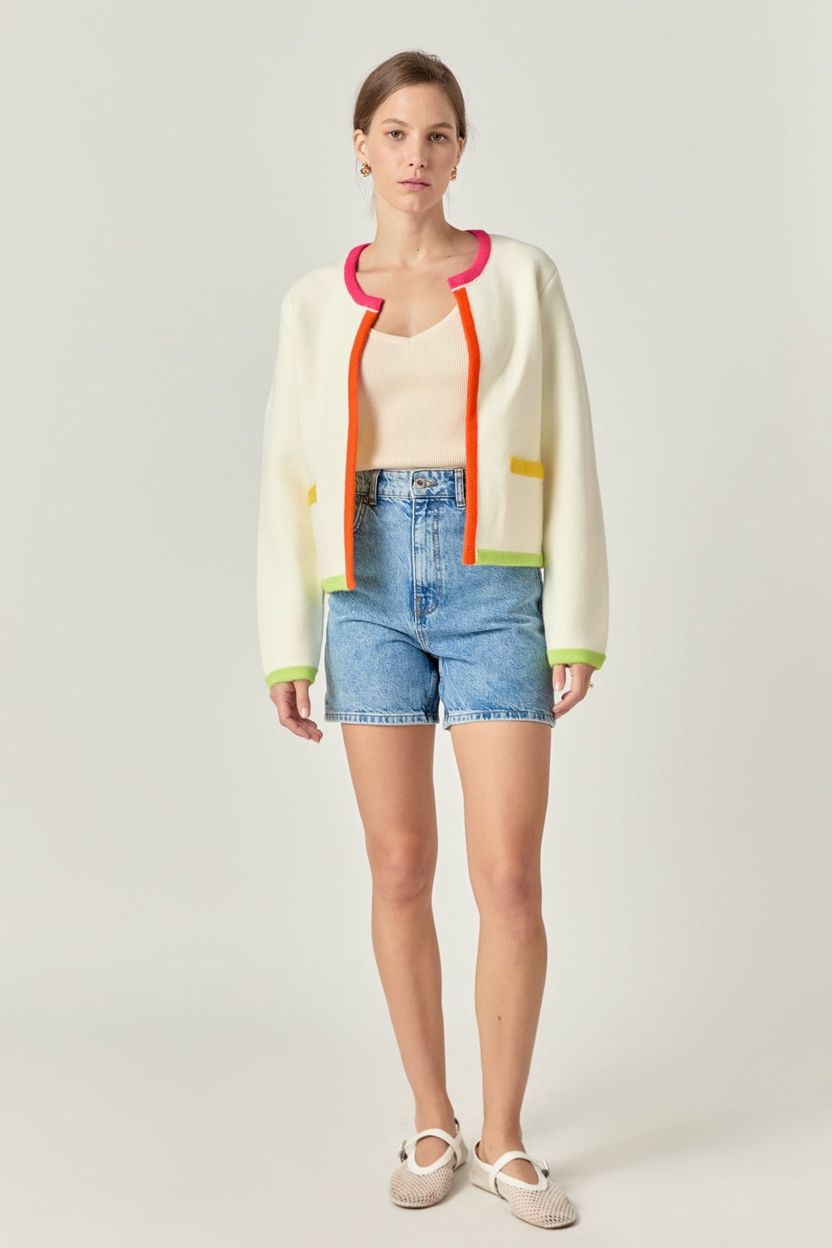 English Factory - Color Block Sweater Cardigan