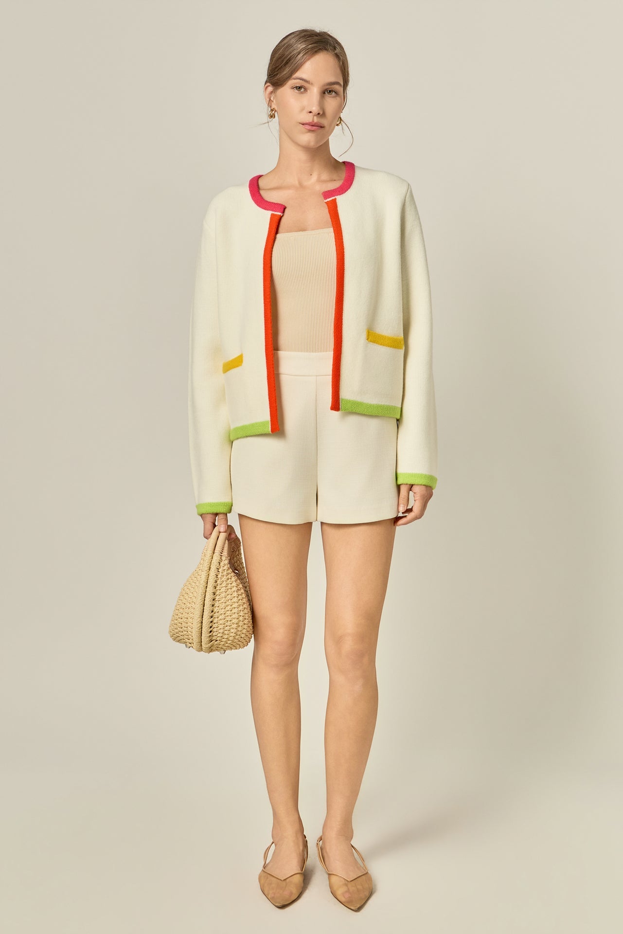 ENGLISH FACTORY - Color Block Sweater Cardigan - SWEATERS & KNITS available at Objectrare
