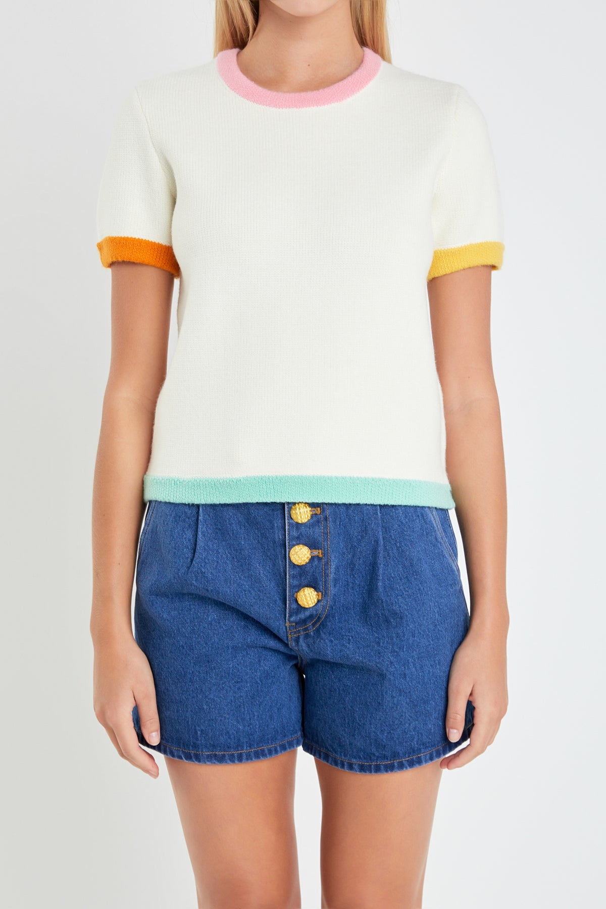 ENGLISH FACTORY - Color Block Sweater Top - SWEATERS & KNITS available at Objectrare