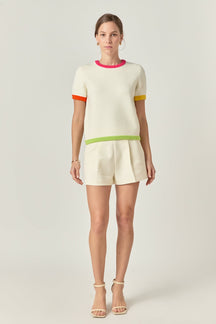 ENGLISH FACTORY - Color Block Sweater Top - SWEATERS & KNITS available at Objectrare
