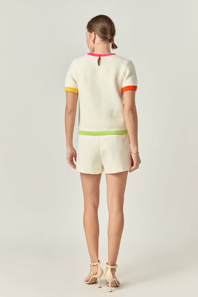 ENGLISH FACTORY - Color Block Sweater Top - SWEATERS & KNITS available at Objectrare