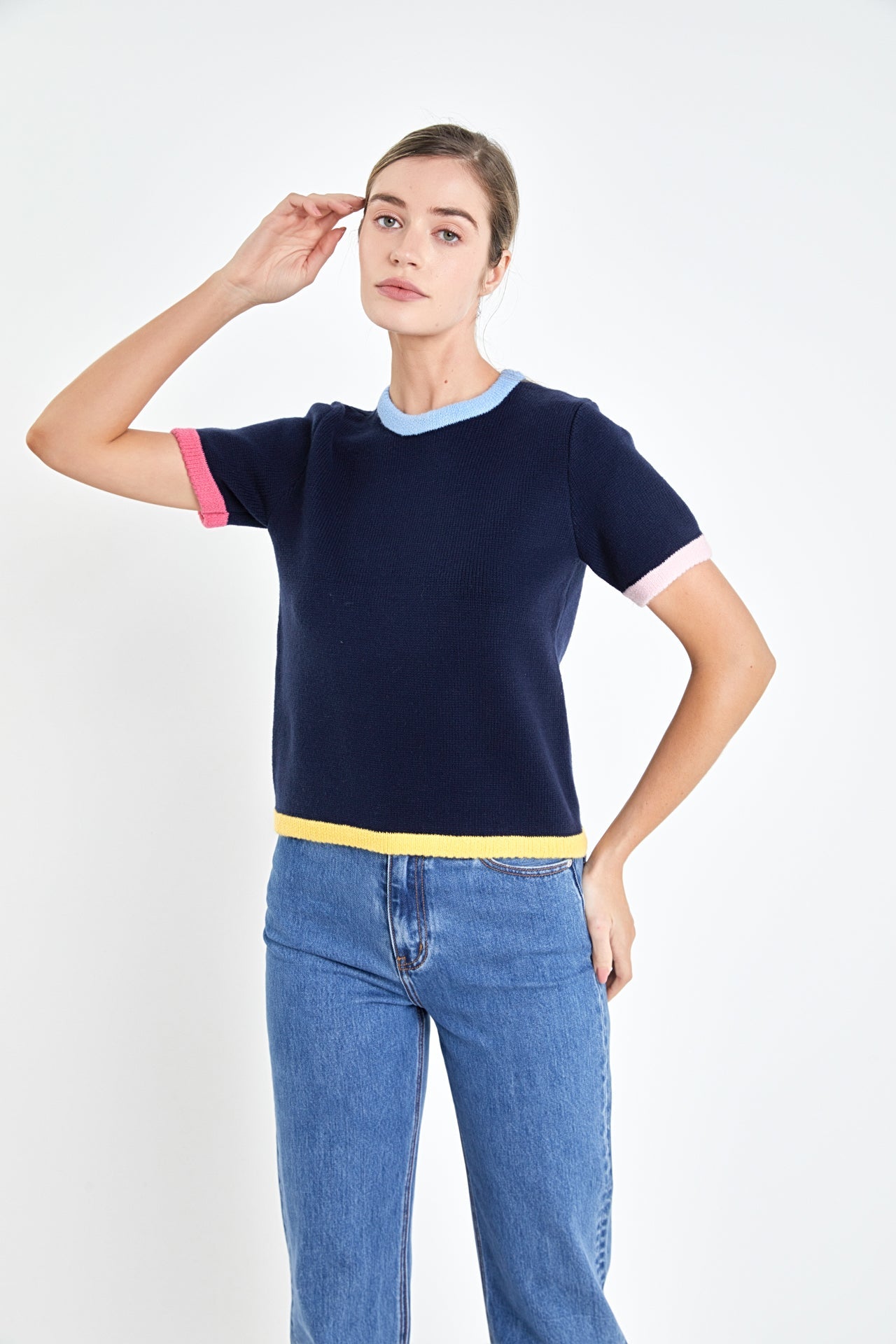 ENGLISH FACTORY - Color Block Sweater Top - SWEATERS & KNITS available at Objectrare