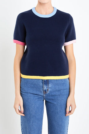 ENGLISH FACTORY - Color Block Sweater Top - SWEATERS & KNITS available at Objectrare