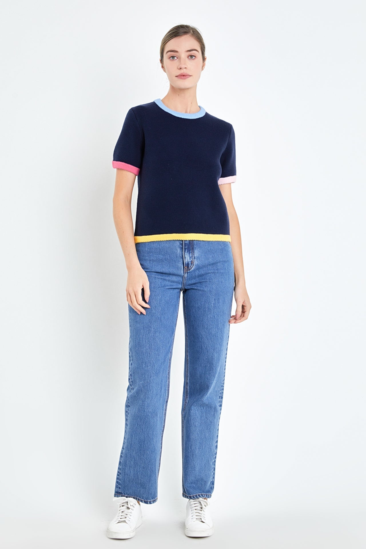 ENGLISH FACTORY - Color Block Sweater Top - SWEATERS & KNITS available at Objectrare