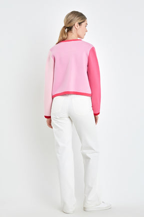 ENGLISH FACTORY - Color Block Sweater Cardigan - CARDIGANS available at Objectrare
