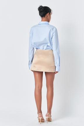 ENDLESS ROSE - Satin Asymmetric Skort - SKORTS available at Objectrare