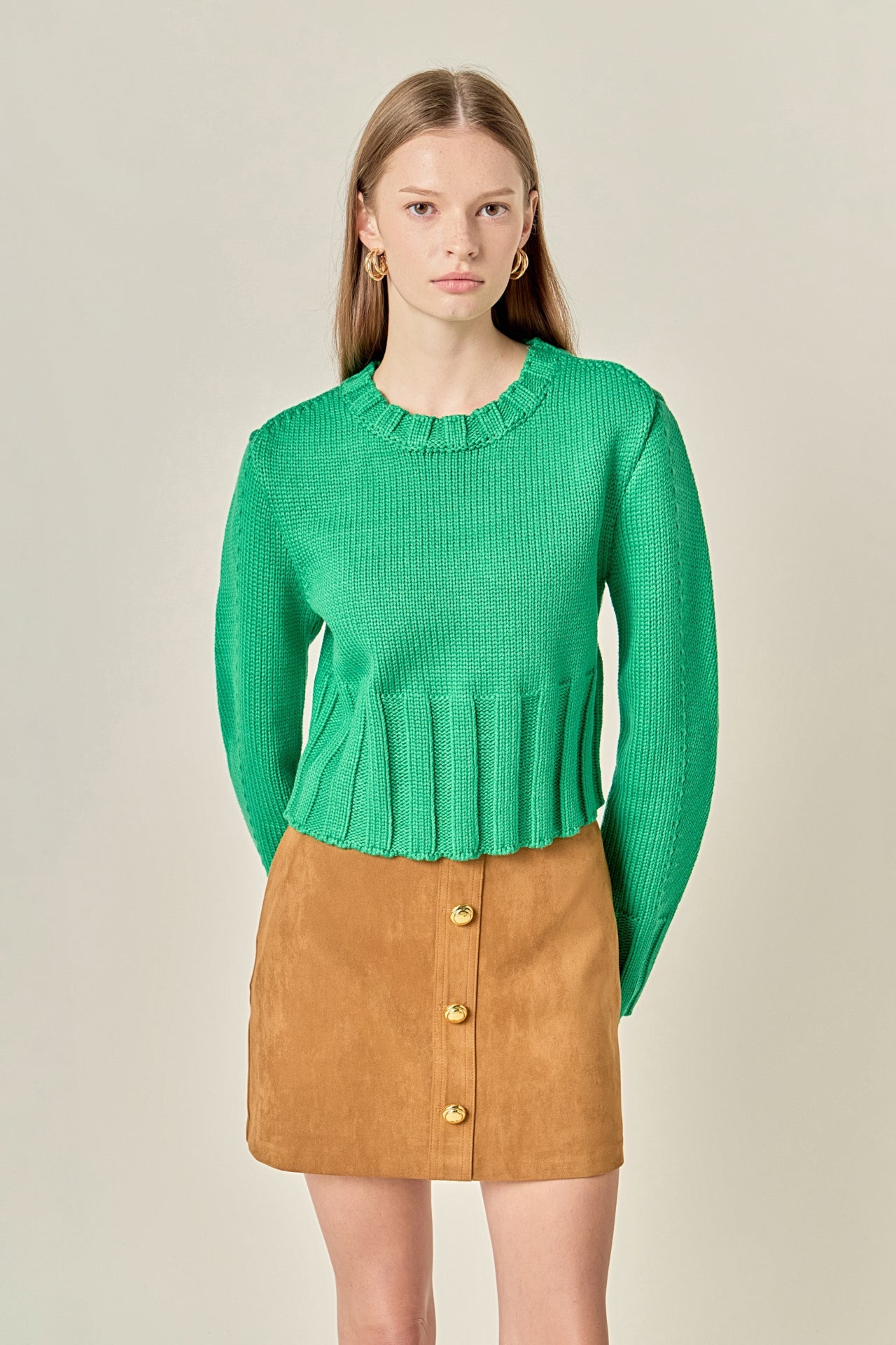 ENGLISH FACTORY - Open Back Cropped Sweater - SWEATERS & KNITS available at Objectrare