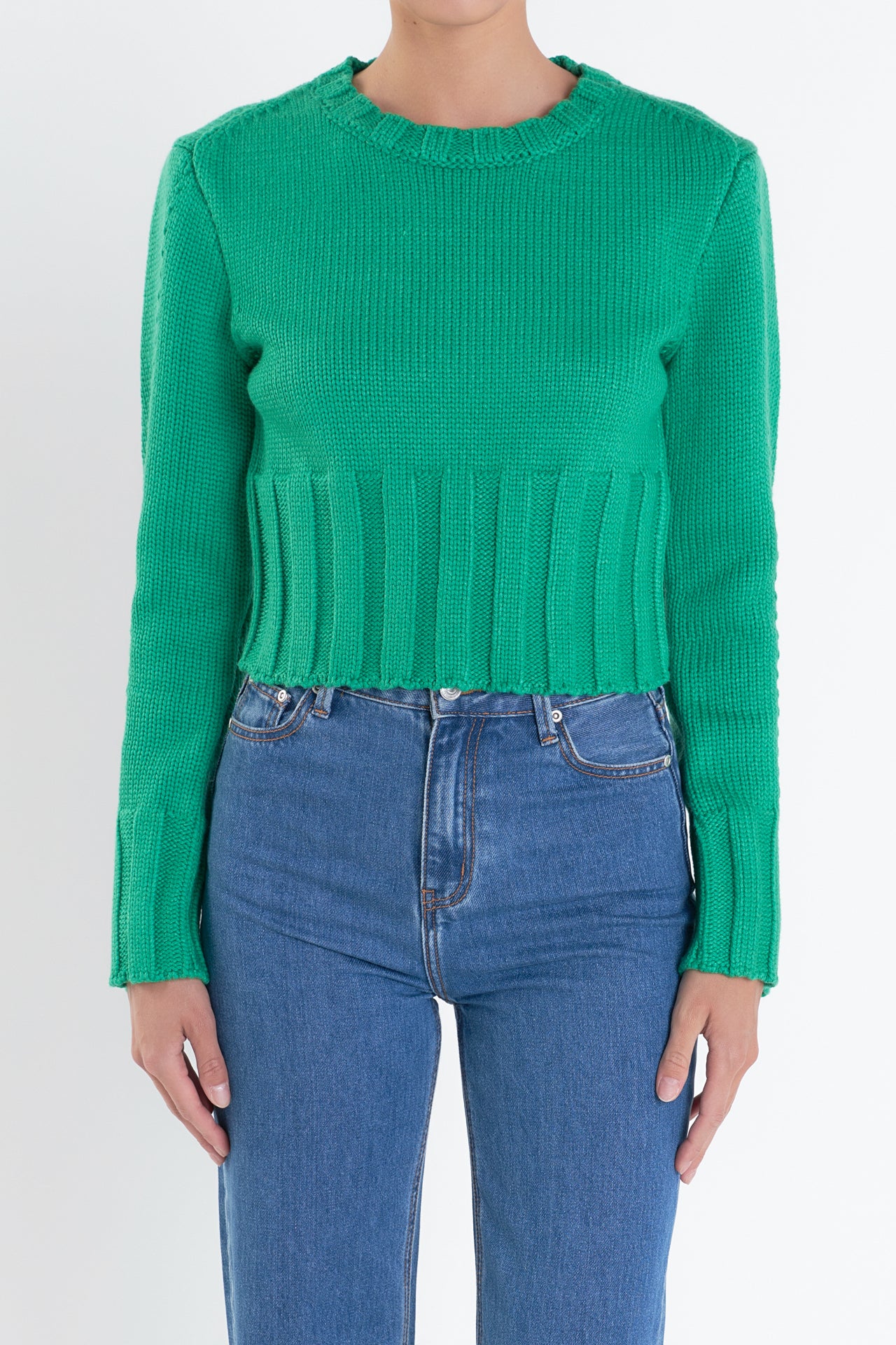 ENGLISH FACTORY - Open Back Cropped Sweater - SWEATERS & KNITS available at Objectrare