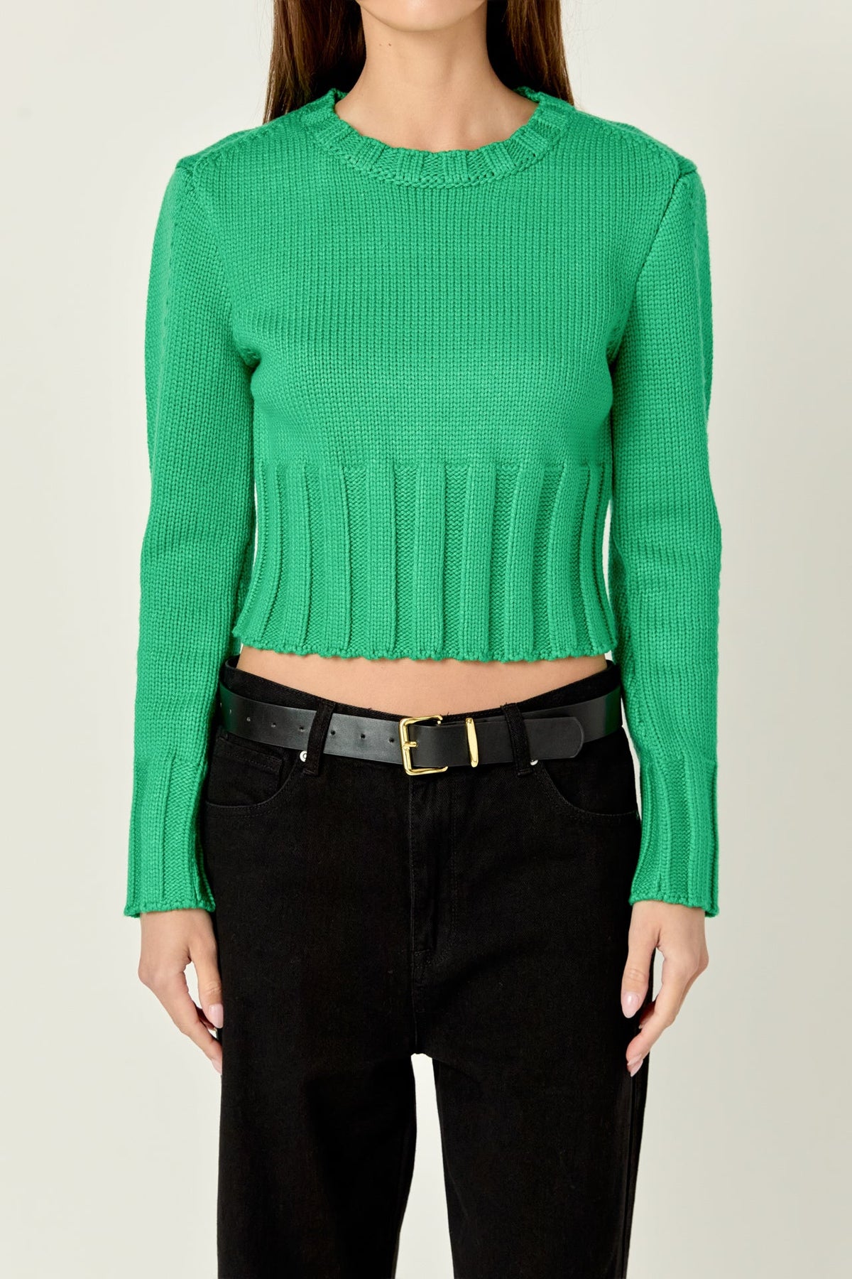 ENGLISH FACTORY - Open Back Cropped Sweater - SWEATERS & KNITS available at Objectrare