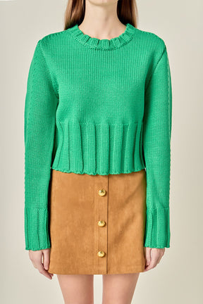 ENGLISH FACTORY - Open Back Cropped Sweater - SWEATERS & KNITS available at Objectrare