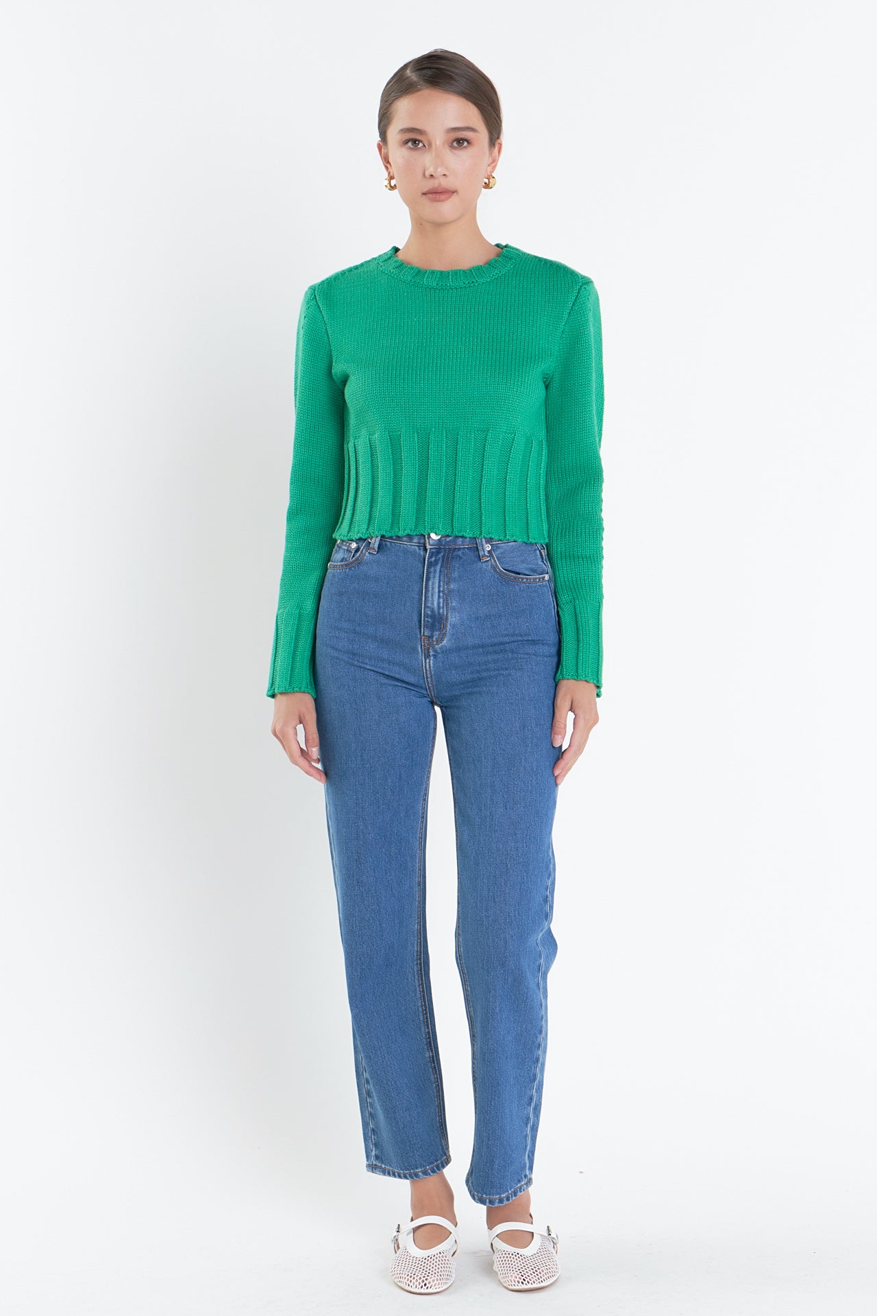 ENGLISH FACTORY - Open Back Cropped Sweater - SWEATERS & KNITS available at Objectrare