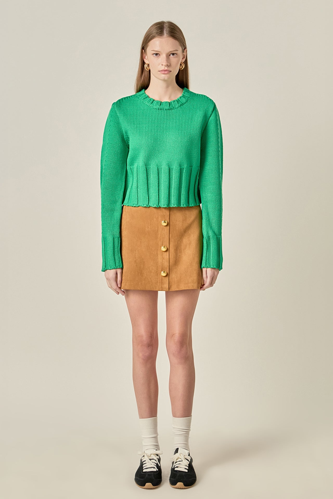 ENGLISH FACTORY - Open Back Cropped Sweater - SWEATERS & KNITS available at Objectrare