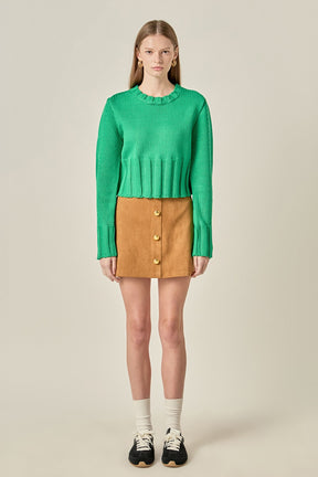 ENGLISH FACTORY - Open Back Cropped Sweater - SWEATERS & KNITS available at Objectrare