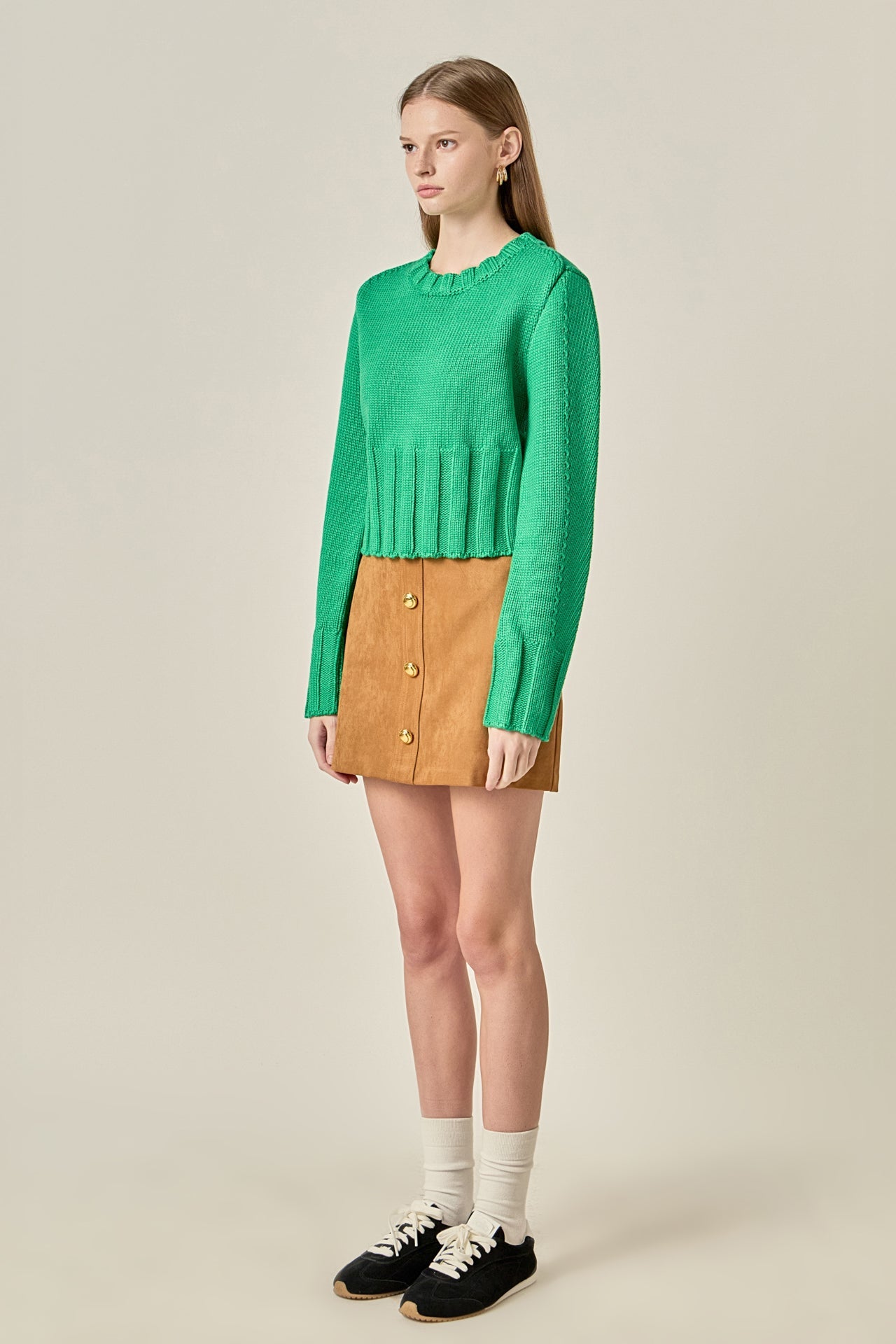 ENGLISH FACTORY - Open Back Cropped Sweater - SWEATERS & KNITS available at Objectrare