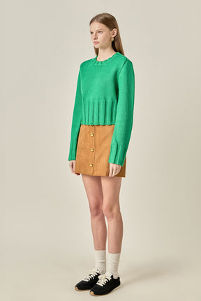 ENGLISH FACTORY - Open Back Cropped Sweater - SWEATERS & KNITS available at Objectrare