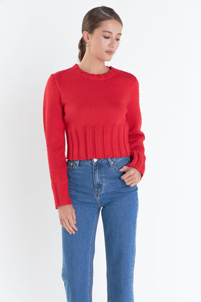 ENGLISH FACTORY - Open Back Cropped Sweater - SWEATERS & KNITS available at Objectrare