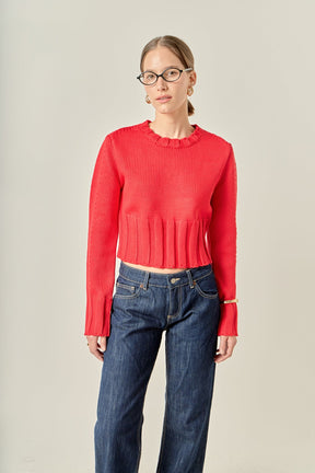 ENGLISH FACTORY - Open Back Cropped Sweater - SWEATERS & KNITS available at Objectrare