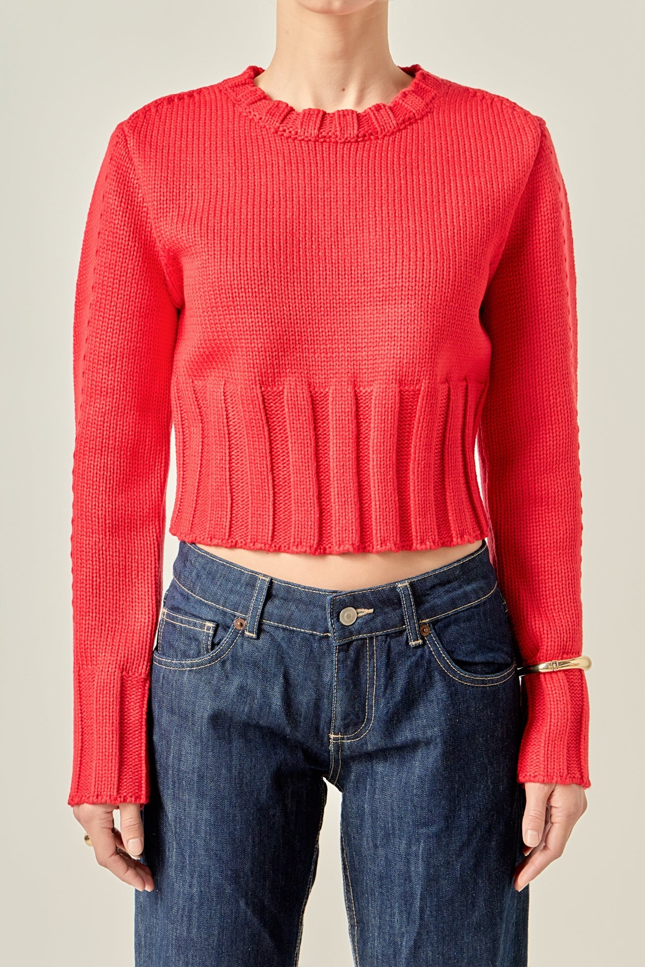 ENGLISH FACTORY - Open Back Cropped Sweater - SWEATERS & KNITS available at Objectrare