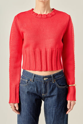 ENGLISH FACTORY - Open Back Cropped Sweater - SWEATERS & KNITS available at Objectrare