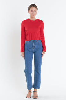 ENGLISH FACTORY - Open Back Cropped Sweater - SWEATERS & KNITS available at Objectrare