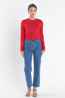ENGLISH FACTORY - Open Back Cropped Sweater - SWEATERS & KNITS available at Objectrare