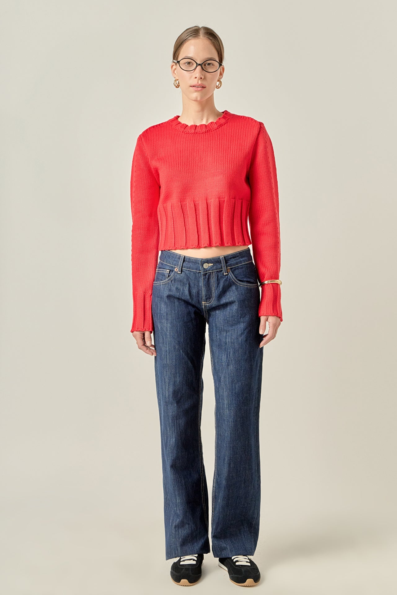 ENGLISH FACTORY - Open Back Cropped Sweater - SWEATERS & KNITS available at Objectrare