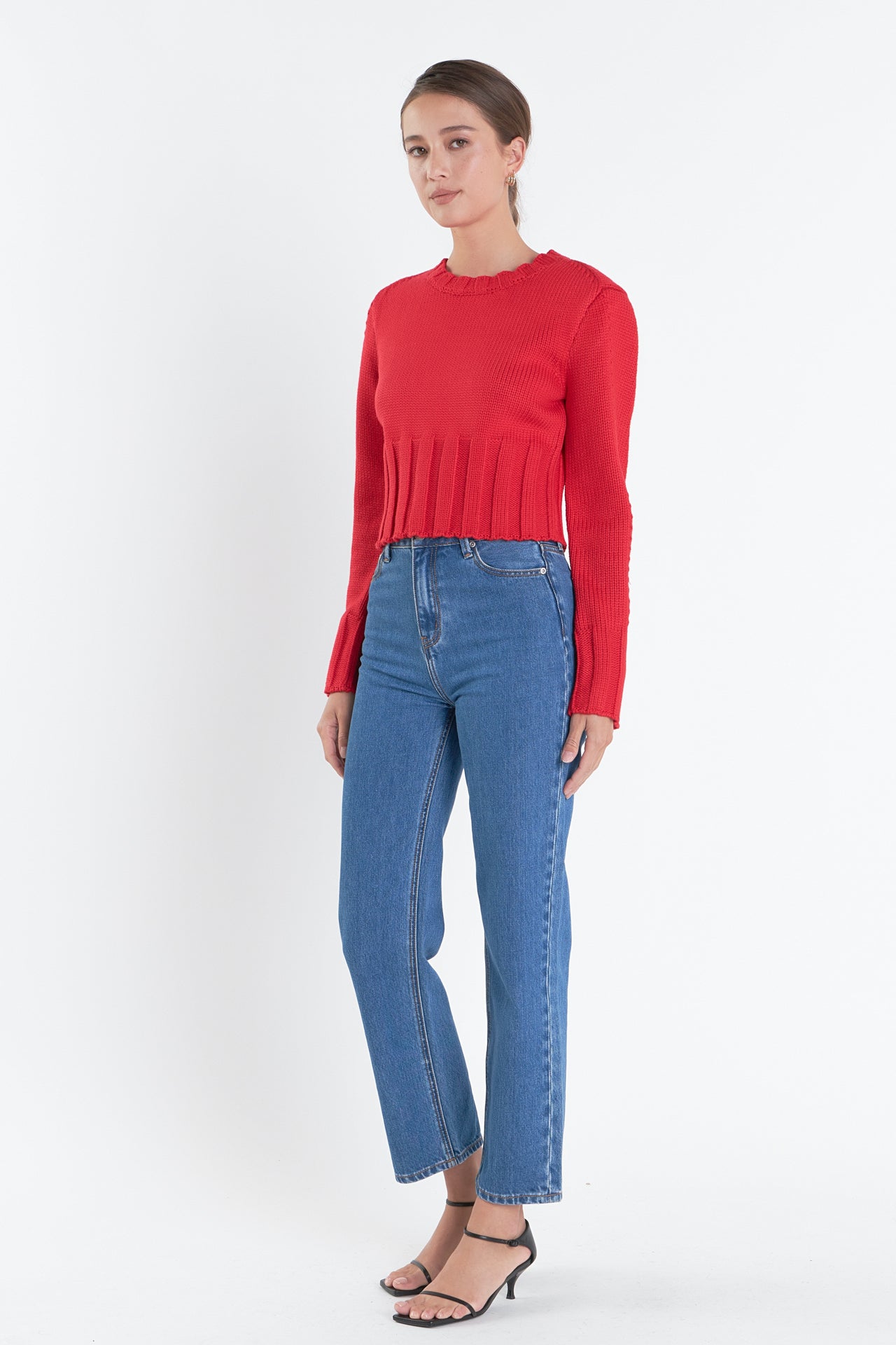 ENGLISH FACTORY - Open Back Cropped Sweater - SWEATERS & KNITS available at Objectrare