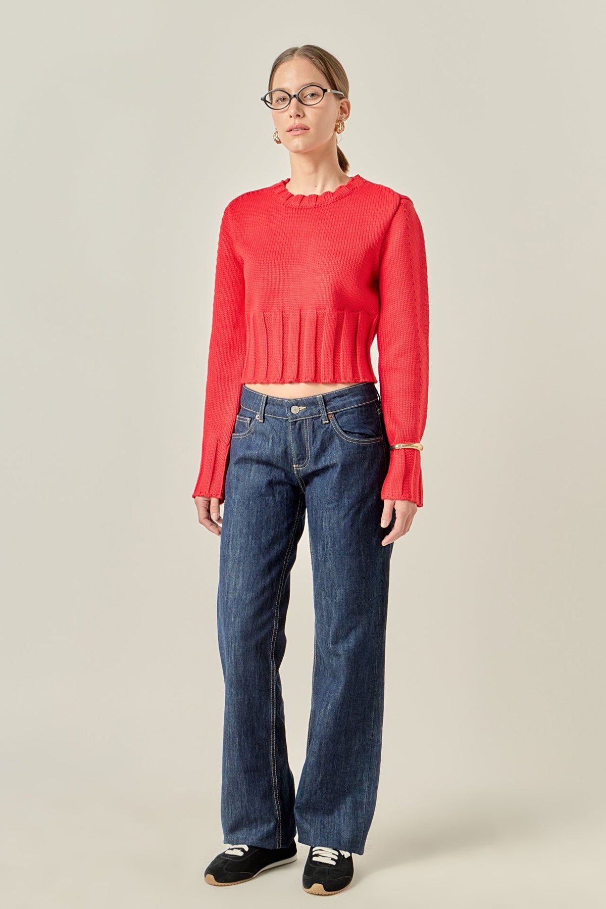 ENGLISH FACTORY - Open Back Cropped Sweater - SWEATERS & KNITS available at Objectrare