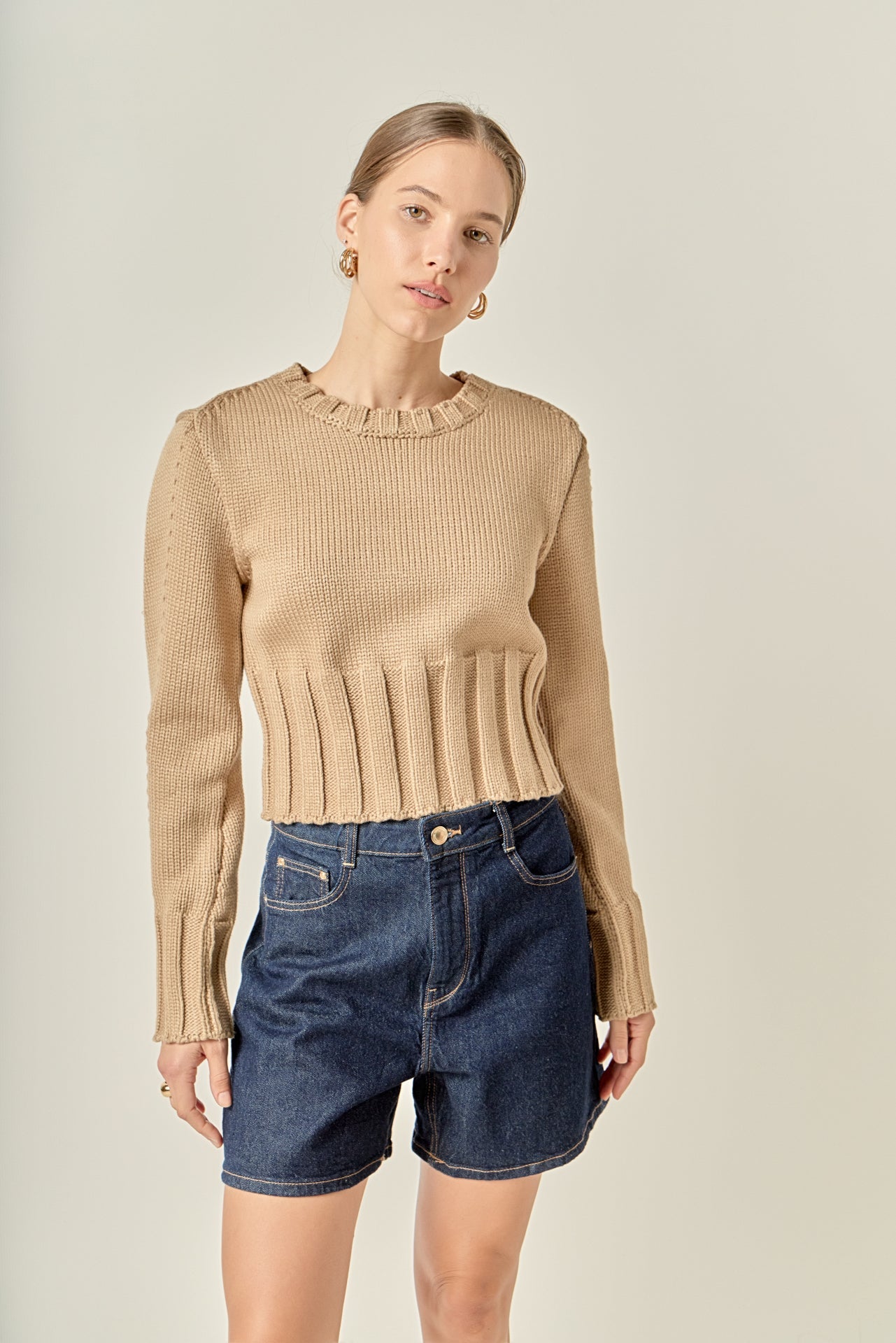 ENGLISH FACTORY - Open Back Cropped Sweater - SWEATERS & KNITS available at Objectrare