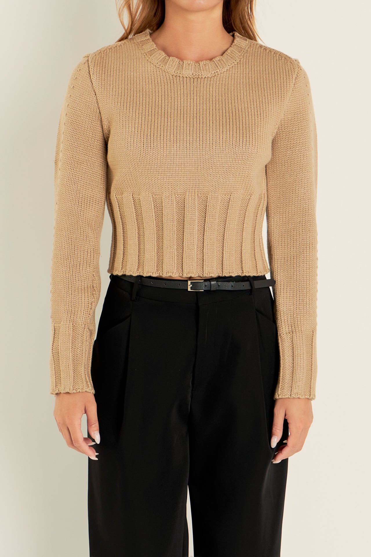 ENGLISH FACTORY - Open Back Cropped Sweater - SWEATERS & KNITS available at Objectrare