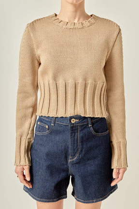 ENGLISH FACTORY - Open Back Cropped Sweater - SWEATERS & KNITS available at Objectrare