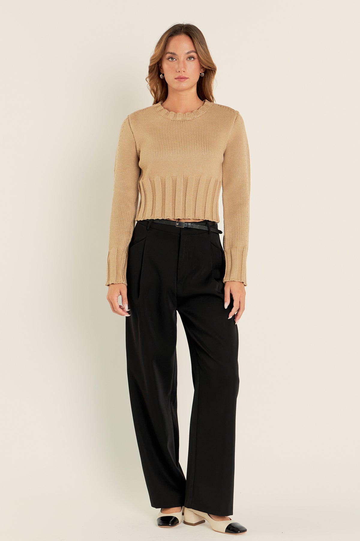 ENGLISH FACTORY - Open Back Cropped Sweater - SWEATERS & KNITS available at Objectrare