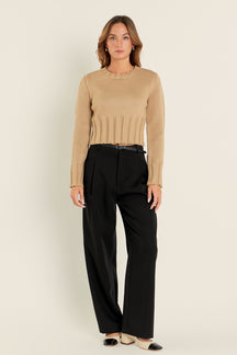 ENGLISH FACTORY - Open Back Cropped Sweater - SWEATERS & KNITS available at Objectrare