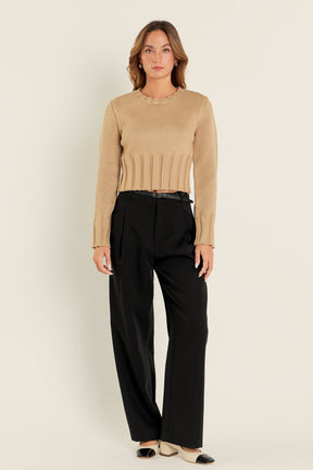 ENGLISH FACTORY - English Factory - Open Back Cropped Sweater - SWEATERS & KNITS available at Objectrare