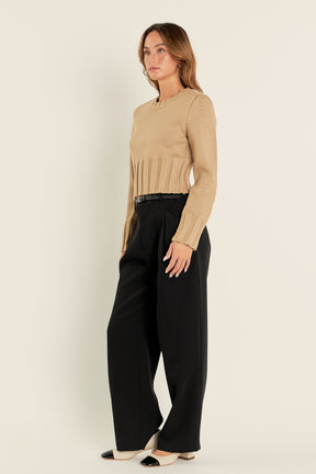 ENGLISH FACTORY - Open Back Cropped Sweater - SWEATERS & KNITS available at Objectrare