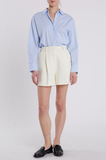 ENGLISH FACTORY - Pleated High Waisted Shorts - SHORTS available at Objectrare