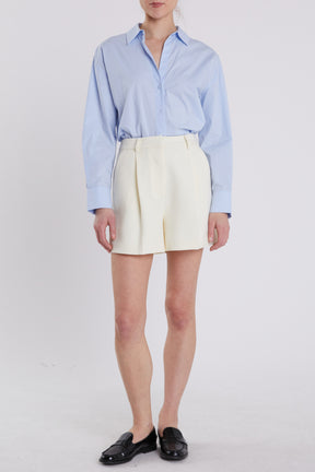 ENGLISH FACTORY - Pleated High Waisted Shorts - SHORTS available at Objectrare