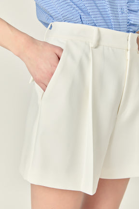 ENGLISH FACTORY - Pleated High Waisted Shorts - SHORTS available at Objectrare