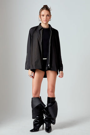 GREY LAB - Nylon Jacket with O-ring Zipper - JACKETS available at Objectrare