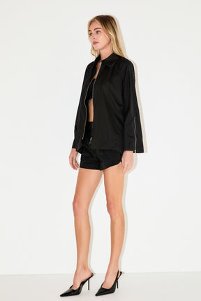 GREY LAB - Nylon Jacket with O-ring Zipper - JACKETS available at Objectrare