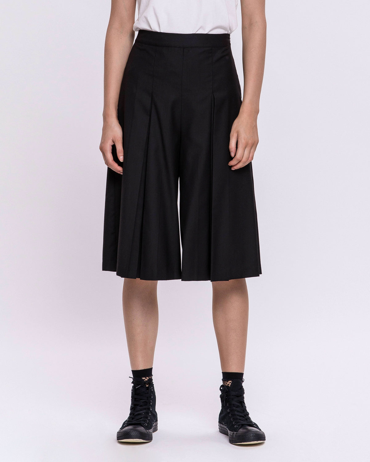 Wide Leg Pants With Box Pleats