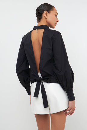 GREY LAB - Grey Lab - Backless Long Sleeve Shirt - SHIRTS & BLOUSES available at Objectrare