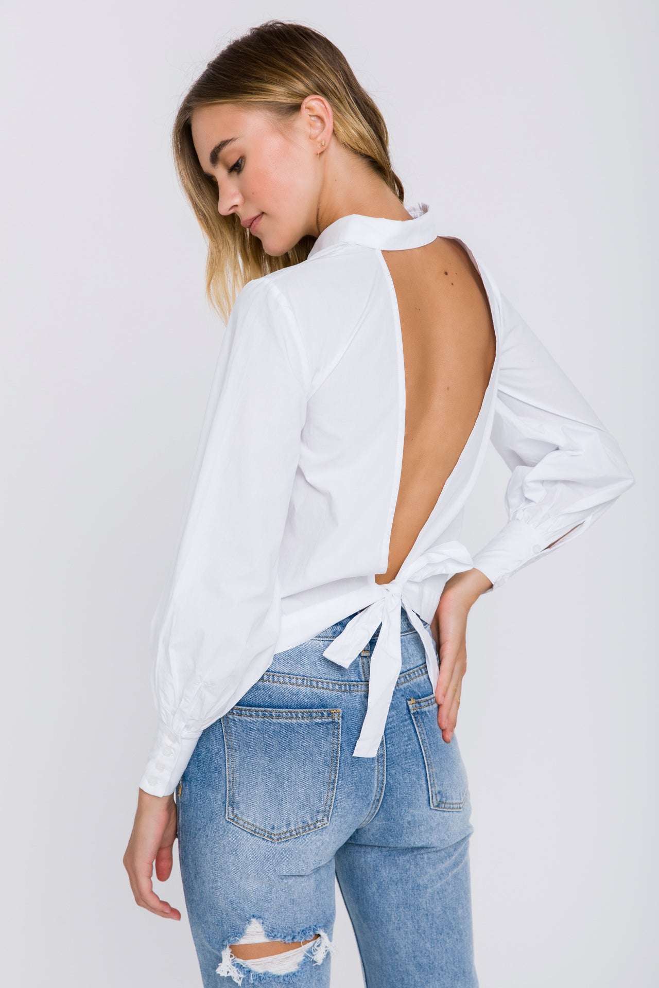 GREY LAB - Grey Lab - Backless Long Sleeve Shirt - SHIRTS & BLOUSES available at Objectrare