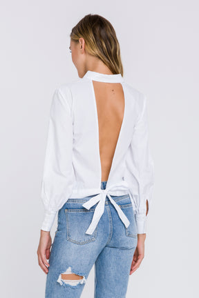 GREY LAB - Grey Lab - Backless Long Sleeve Shirt - SHIRTS & BLOUSES available at Objectrare