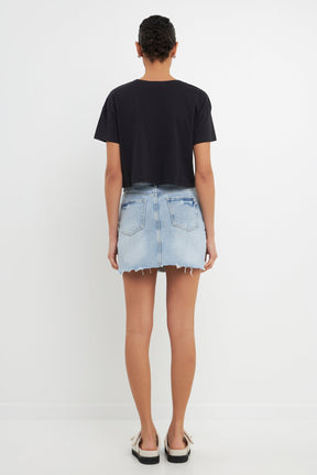 GREY LAB - Cropped Basic T-Shirt - TOPS available at Objectrare