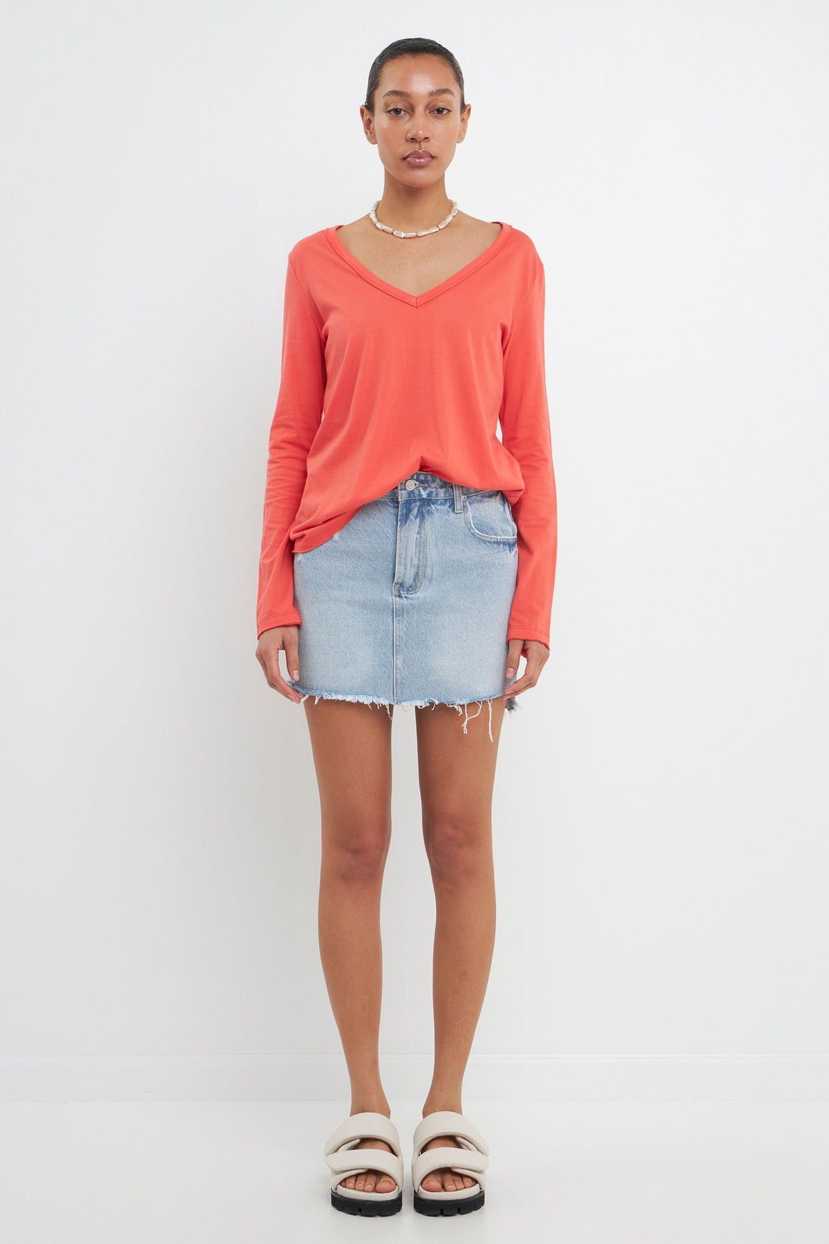 Classic Long Sleeve V Neck Tee