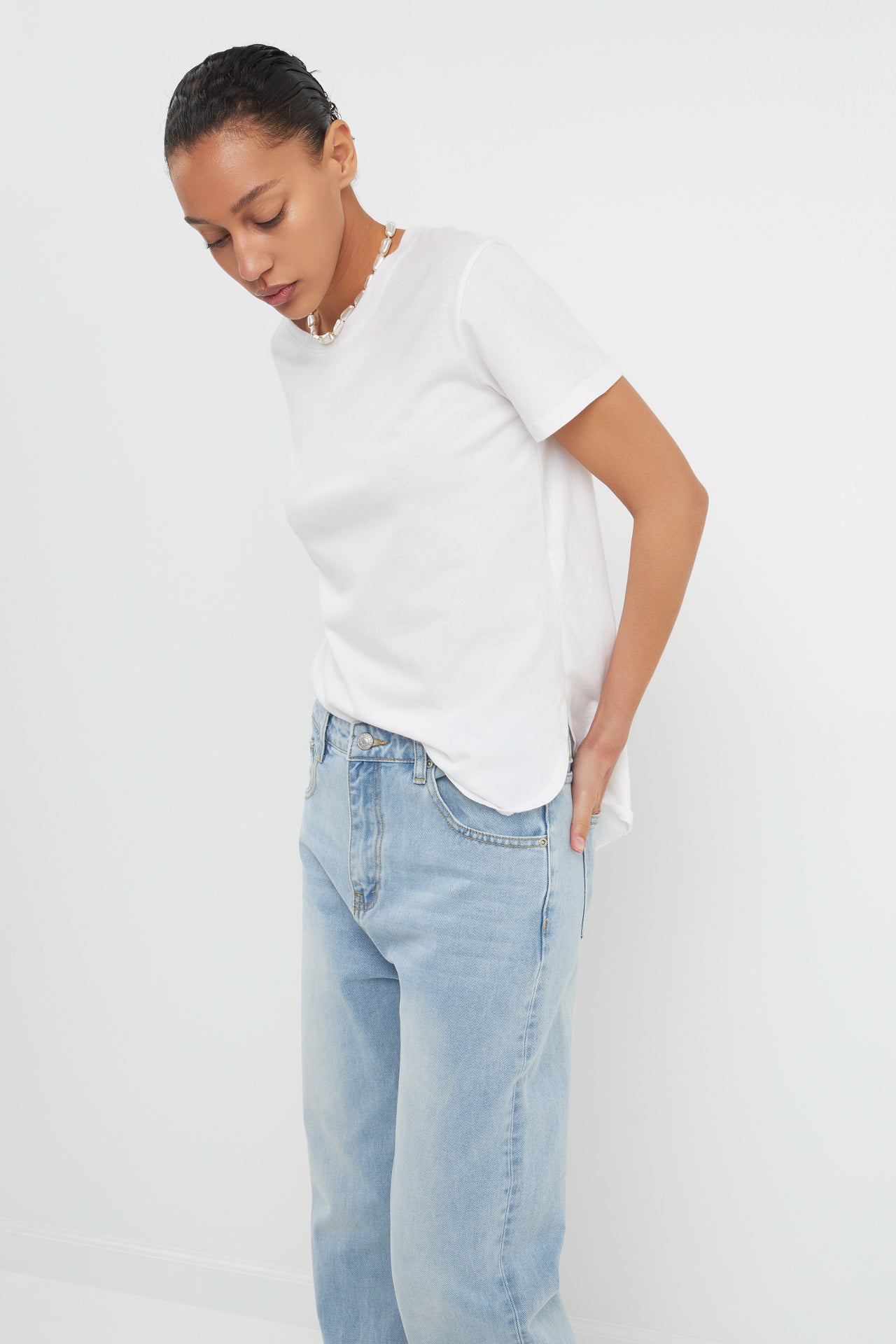 GREY LAB - Classic Round Neck T-shirt With Round Hem - T-SHIRTS available at Objectrare