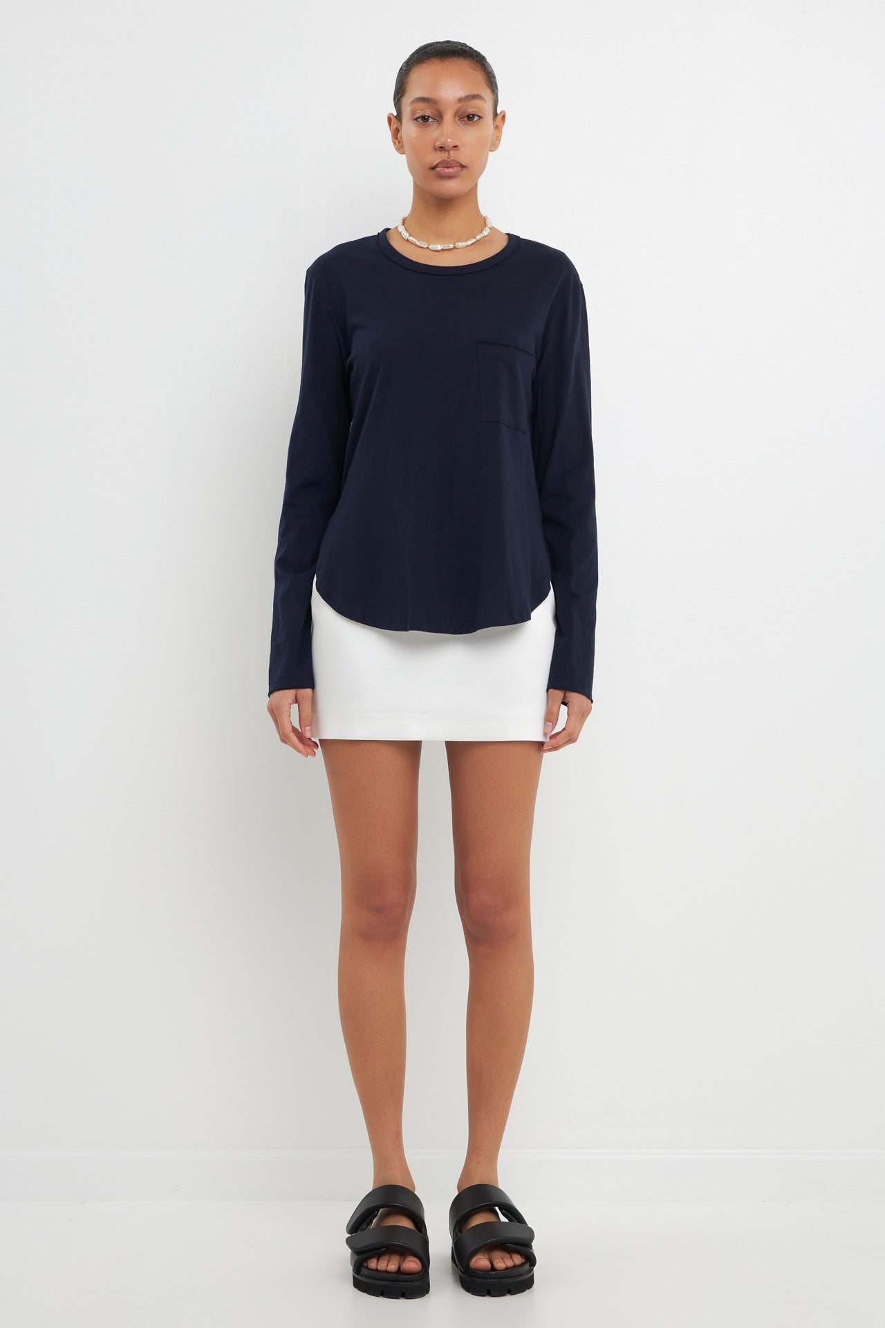 GREY LAB - Classic Round Neck Long Sleeve - T-SHIRTS available at Objectrare